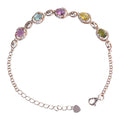 Factory Wholesale Rose Gold Plated 925 Sterling Silver Oval Cut Natural Tourmaline Bracelet for Women Gift Daily Wear