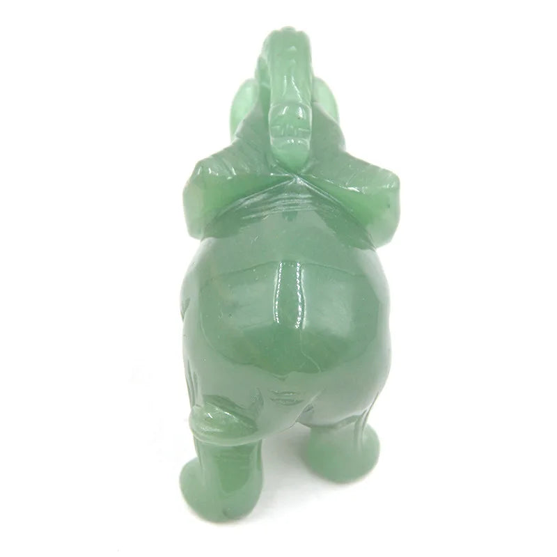 DIY 2 inch green aventurine interior home decoration elephant accessories