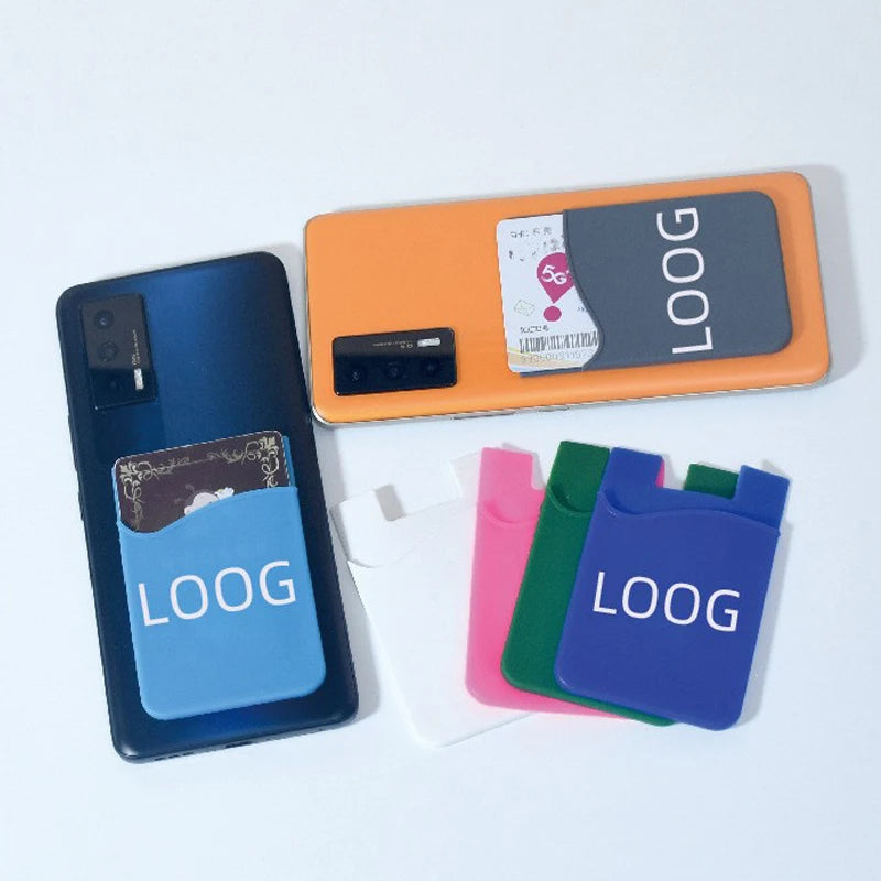 Custom Design Pattern Printed Credit Card Cover Sublimation Blank Silicone Phone Card Holder Wallet