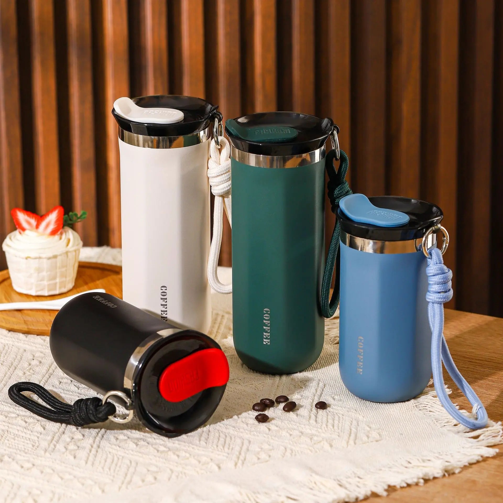 Modern Stainless Steel Handle Thermos Cup New Business Office Car Insulation Cold Coffee Cup for Water Advertising Gift Cup