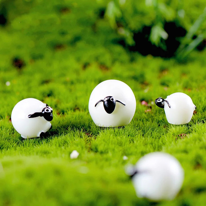 New Arrival 3 Sizes Farm Garden Animal Theme Diy Accessories 3d Miniature Sheep Resin Craft Decoration for Dollhouse