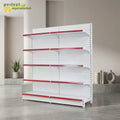 Hot Sale Metallic Double-Sided Supermarket Shelving Grid Gondola Display Shelves with Back Plate