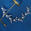 Elegant Vine Design Zircon Wedding Headbands Flower Leaves Girl Women's Pearl Headdress for Bride Bridesmaids Wedding Party