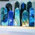Natural Healing Crystals Beautiful Light Labradorite Point Tower Meditation Stone for Home Decoration