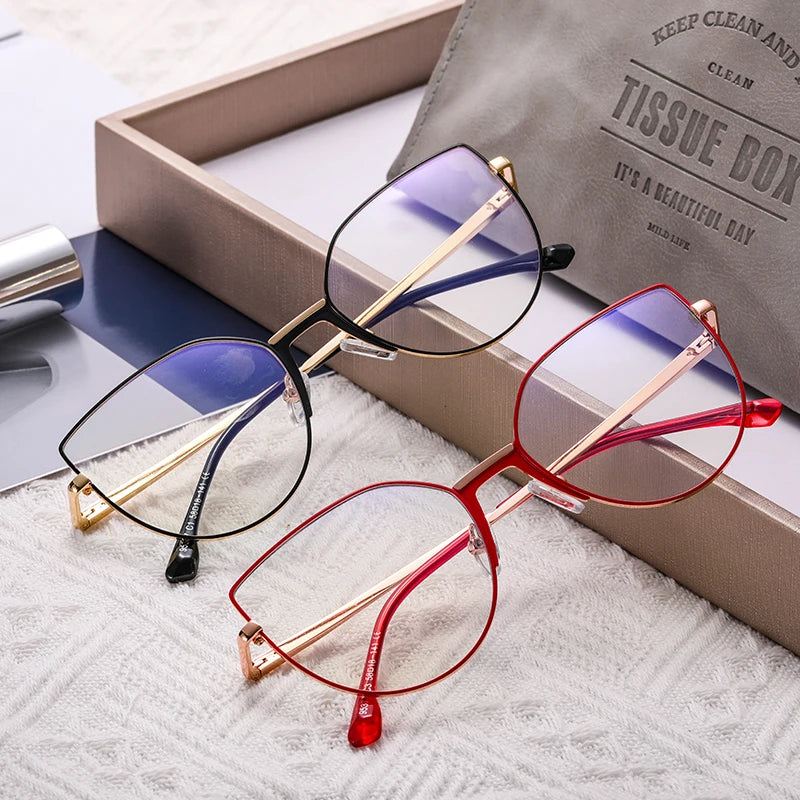 Ultralight Metal Glasses Optical Frame Anti Blue Light Eyeglasses UV400 Protection Prescription Eyewear Myopia 6 Colors