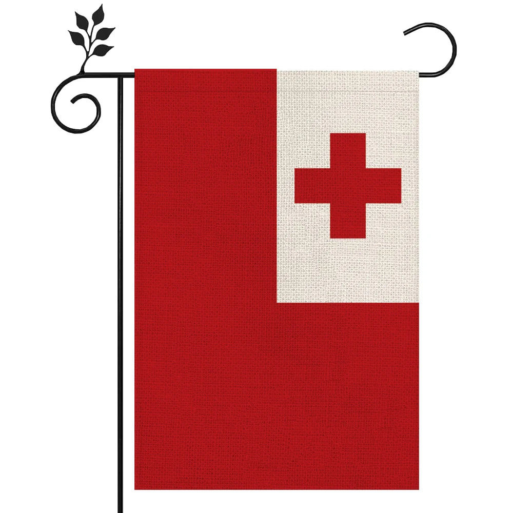 Custom 12x18 Inch Indoor Outdoor Decorative Tonga Burlap Garden Flags