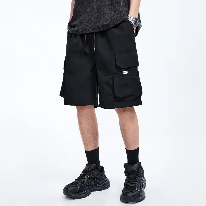 Shorts Men's Summer Cargo Knee Length Pants Casual  Trend Overalls Straight Short Pants Mens Shorts Polyester