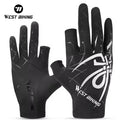 WEST BIKING Summer Cycling Gloves Quick Dry Two Fingerless Breathable Bicycle Gloves Ice Silk Anti-UV MTB  Bike Cycling Gloves