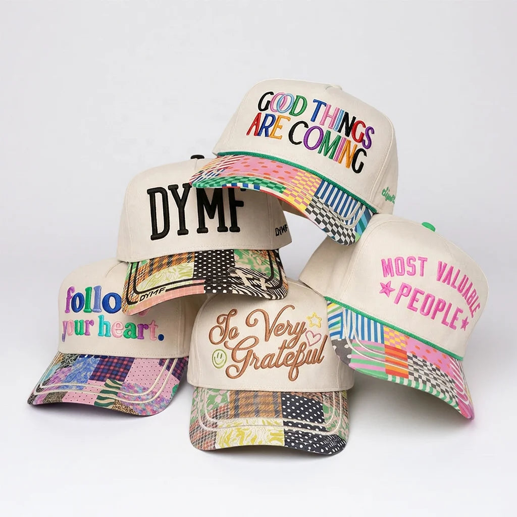 Personalized Color Block Brim Embroidery Patch Bib Adjustable Cotton Snapback for Outdoor Stylish Practical Baseball Cap