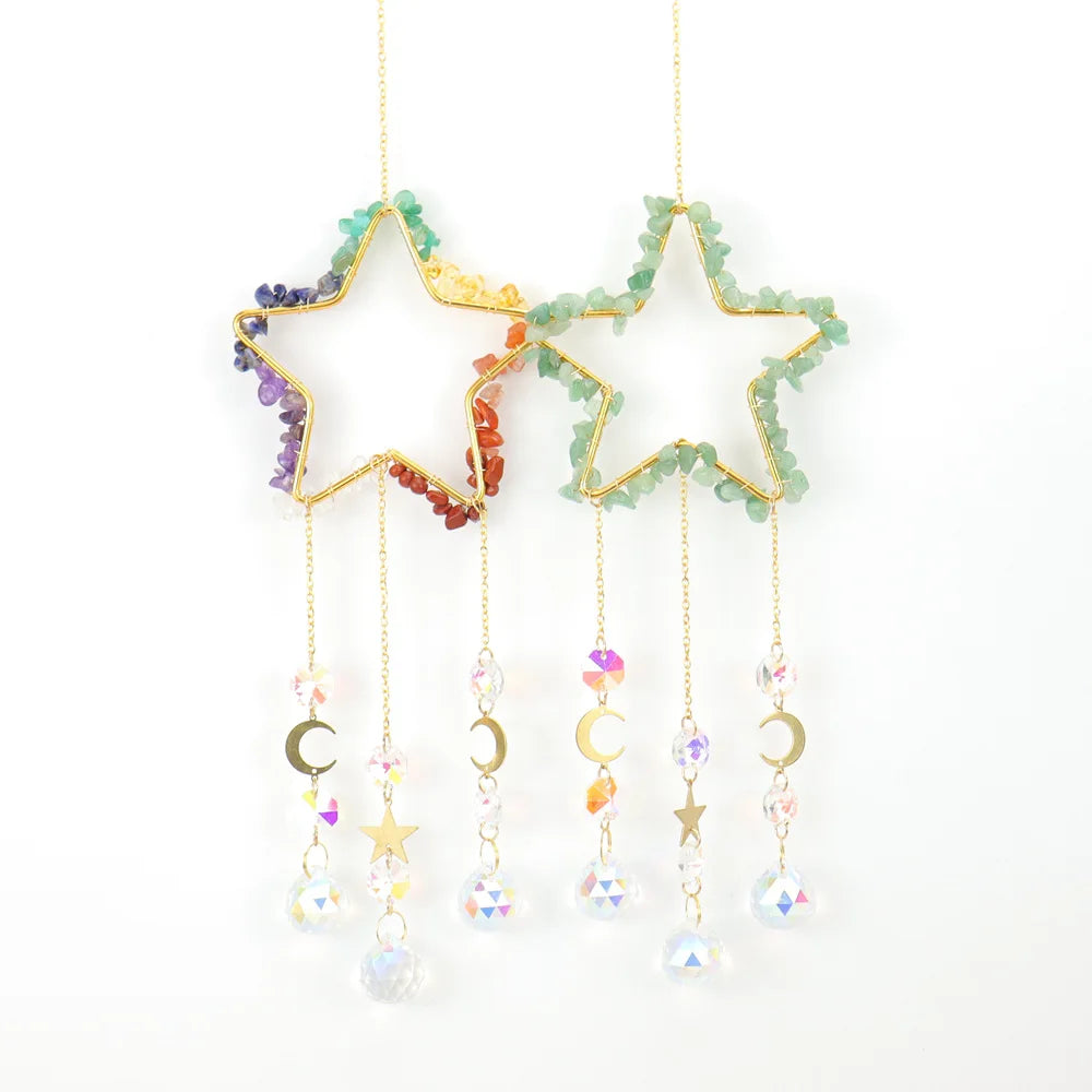 New Arrival Crystal Suncatcher Handmade Star Shape Catcher Crystal Wind Chime for Decoration