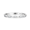 Fine Jewelry 925 Sterling Silver Baguette CZ Diamond Women Simple Bamboo Shaped Stackable Finger Ring