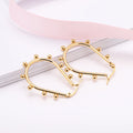 Stainless Steel Gold Geometric Faceted Beaded Heart Oval Star Hoop Earring Jewelry Women Earrings China Supplier