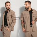 Mens Quick Dry Columbian Button up Shirt Detachable Sleeve Top Nylon Fishing Apparel  Work Clothes Sports Wear Tactical Pants