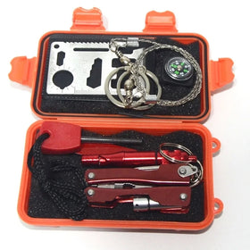 IRONDONKEY Small SOS Survival Kit Outdoor Emergency Package Tactical Multi Tool Camping