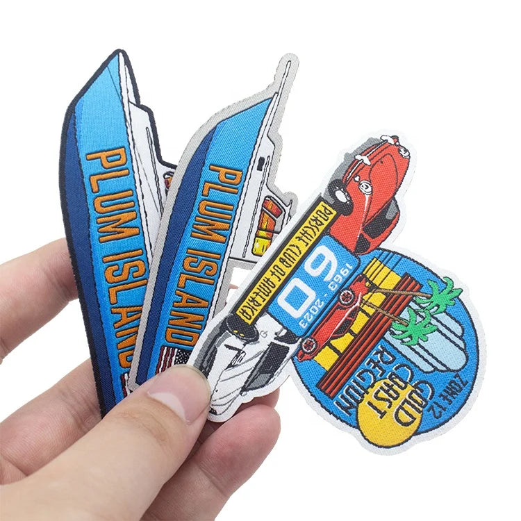 Woven Patches Wholesale Custom Logo 3D Clothing Weaving Tags With Iron on Backing
