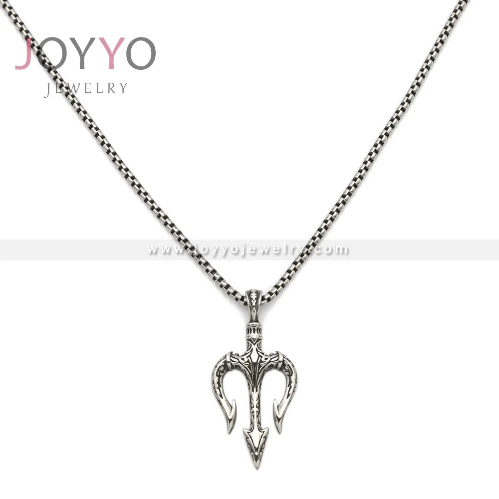Necklace Sea king trident Creative Pendant Necklace Hip Hop Trend Personality Fashion Pendant
