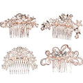 Fashion Bride Hair Jewelry Accessories Alloy Rhinestone Pearl Hair Comb for Wedding