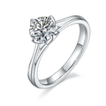Eternity Brilliant 1ct Vvs Diamond Engagement Iced Out Moissanite 925 Silver with Gold Plated Ring With Simple Style