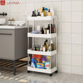 Lavinia Wholesale Hot Sale Stainless Steel Plastic Bathroom Shelf With Pulley Kitchen Shelves
