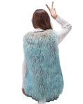 MWFur Mongolian Lamb Hair Vest Winter Waistcoat Long Fluffy Fur Coat for Women Girls Fashion  Lamb Fur Vest Fashion Woman Coat