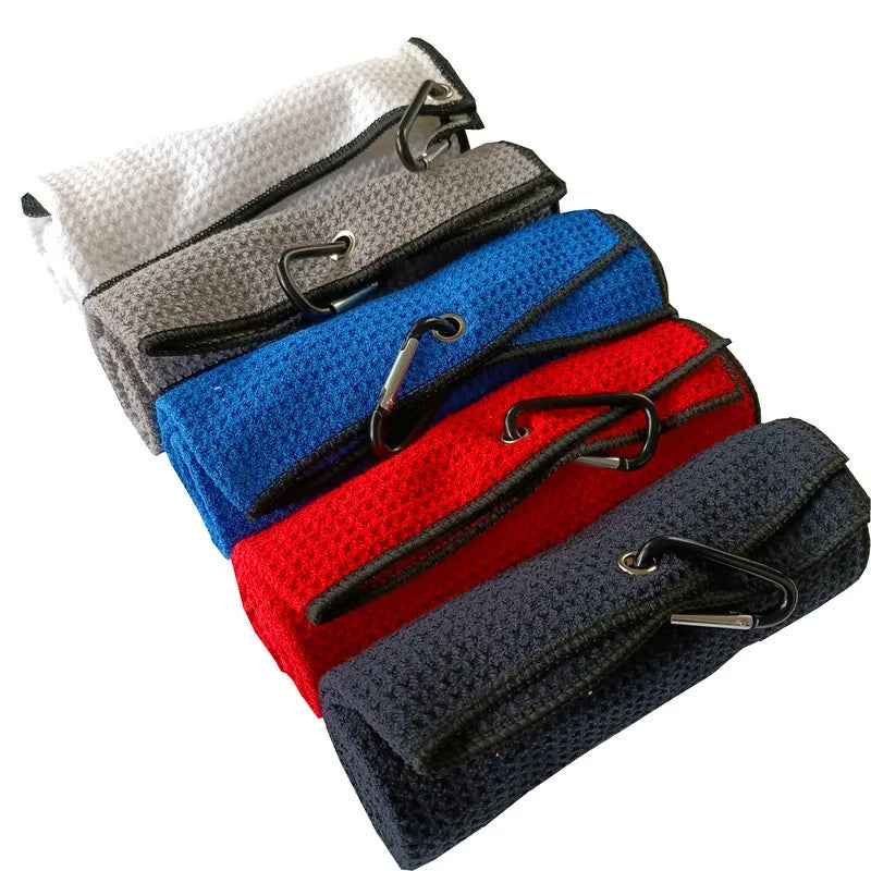 Premium Custom Black Microfiber Waffle Golf Towels Durable Streak-Free Antistatic Easy Clean Outdoor Custom Logo Eyeglasses Care