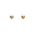 SP Sterling Silver 925 Stud Enamel Rainbow Heart Earring 925 Sterling Silver Heart Earring