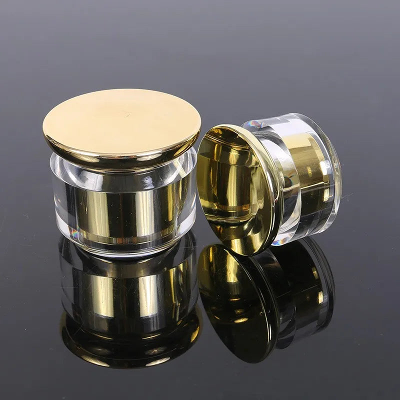 Luxury  Double Empty Superior Quality 15 20 30 40 50g Mushroom Shape Silver Gold clear Cream Jar Cream Acrylic Lotion Container