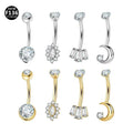 Gaby ASTM F136 Titanium Belly Rings Internal Thread G23 Titanium Long bar Belly Piercing Wholesale Navel Ring Piercing Jewelry