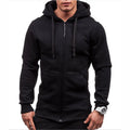 Custom Men's Zip Collar Hooded Sweatshirts Pullover Oversized Cotton Gym Sport Jacket in Solid Color for Autumn Season