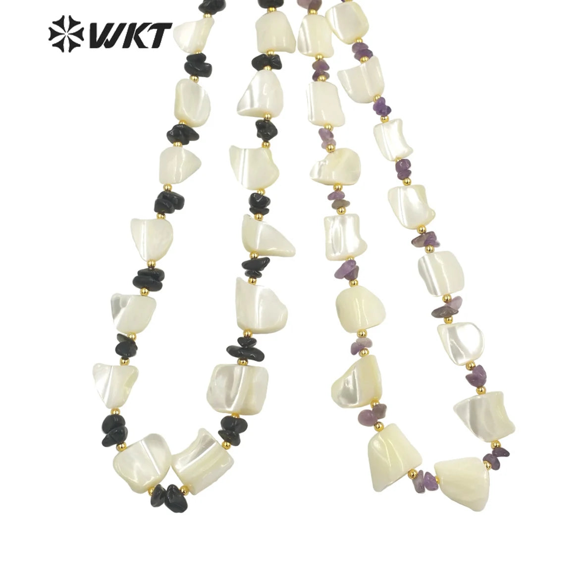 WT-JN226 WKT Newest Design 2023 Summer Jewelry Shell Necklace with Stone Spacer Elegant Anniversary Gift Necklace