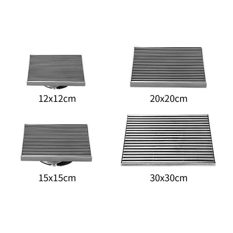 Modern Design 304 Stainless Steel Decorative Floor Drains Public Drain Area with Removable Cover for Hotels
