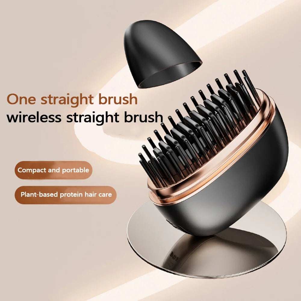 PortABLE Mini Hair Straightener Comb PTC Heating Compact and Portable for Travel Convenient to Carry Black Color