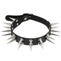 New Style PU Leather Creative Necklace Double Row Rivet Tip Nail Collar Clavicle Choker Chain