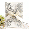Custom Hollowed Laser Cut Wedding Invitation Card Glitter Paper Design Thank You Card Festival Blessing Greeting Card