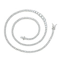 BC183 3 Wide Women Tennis Necklace Brass Cubic Zircon Stone Size Gradient Chain Necklace