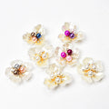 Copper Rhinestone Shell Pearl Flower Button Hair Accessories Embellishment Wedding Dress Applique Diy Jewelry Findings Ornament