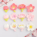 New Design Colors Cherry Blossoms Artificial Flat Back Flower Resin Cabochon for Kids Hair Ornament Accessories