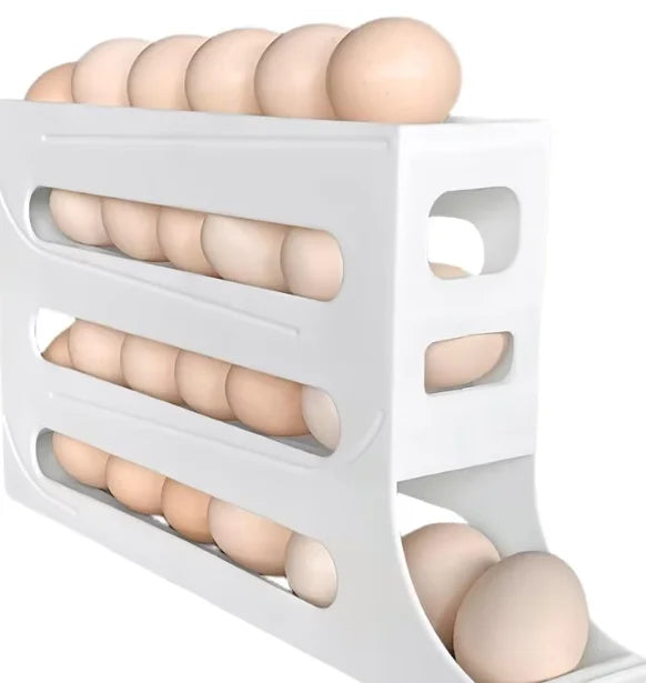 Factory Refrigerator Automatic Scrolling Egg Organizer Display Rack Holder Storage Box  Container Fridge Egg Tray Organizer
