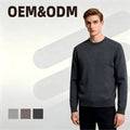 Custom Labels Wholesale Autumn Winter Men's Long Sleeve 100% Merino Wool Sweater