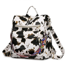 Anti-theft PU Leather Square Convertible Shoulder Daypack Bag for Lady Girls Backpack Purse for Women Mochilas Feminina