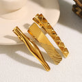KUACHI Custom Stainless Steel Geometric Square Metal Hair Clip Luxury 18k Gold Hair Clips Women Hair Accessories Wholesale