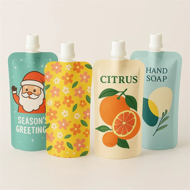 Eco Friendly 5ml 30ml 50ml Cream Skin Care Small Nozzle Bag Custom Refill Liquid Cosmetic Packaging Spout Pouch