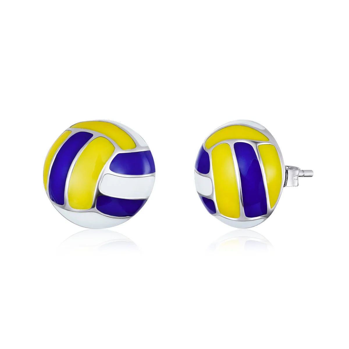Factory Wholesale Sport Earrings Genuine 925 Sterling Silver Volleyball Stud Earrings for Women Summer Fashion Jewelry SCE902