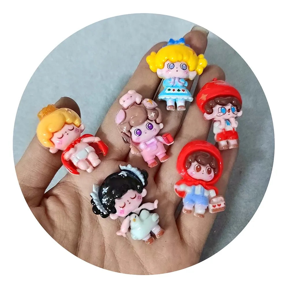 Little Girl Boy Cartoon Resin Beads for Hair Accessory Art Phone Case Charms DIY Sticker Scrapbooking Kit Slime Crafts