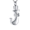 Lovely Cat Memory Urn Necklace Stainless Steel Ashes Cremation Jewelry Cute Cat Pendant Keepsake Locket Ashes Pet Cremation Urn