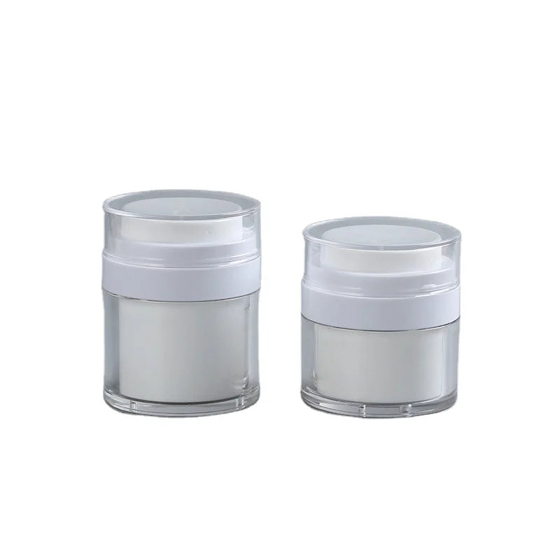 30ml 50ml Plastic White Face Cream Airless Press Pump Bottle for Cream