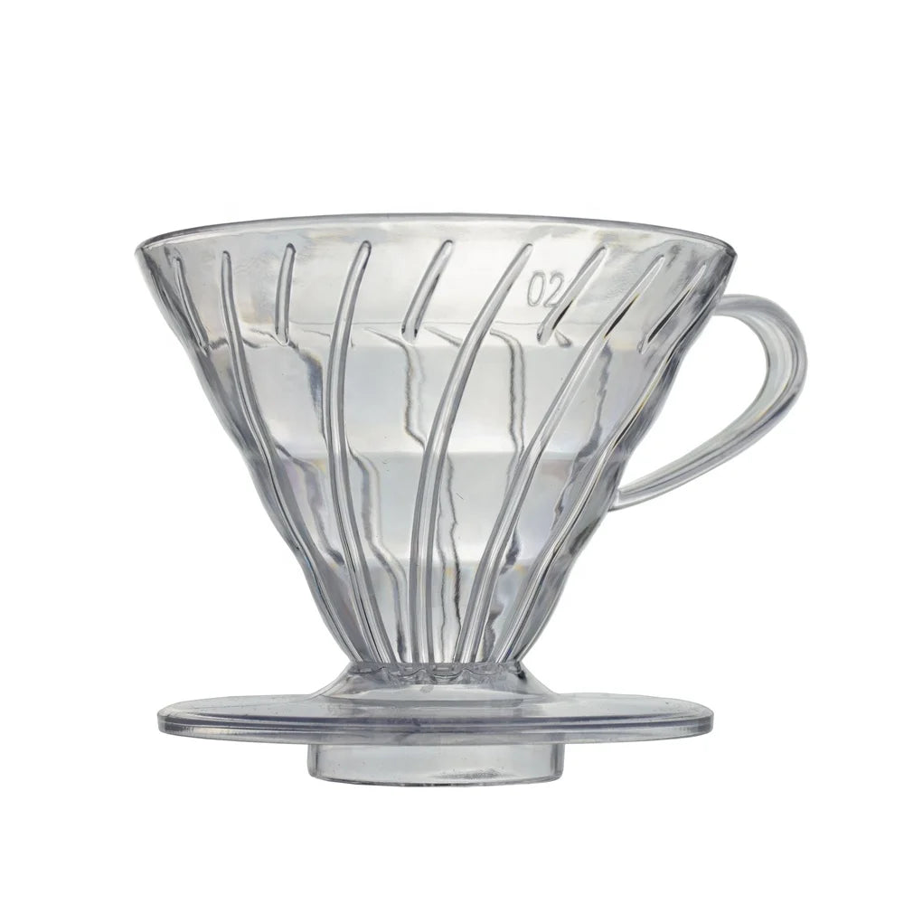 V02 Reusable Custom Logo 2-4cups Pour Over Coffee Dripper AS Plastic Coffee Filter for Make Coffee or Tea