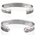 Classics Punk Letter Engraving Wide Silver Charm Bangle Bracelet 10MM Stainless Steel Open Cuff Bracelet for Couple Gift