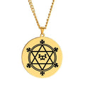The Hexagram of Solomon Grand Seal of Azazel Spiritual Demon Angel Witchcraft Symbol Talisman Stainless Steel Pendant Necklace