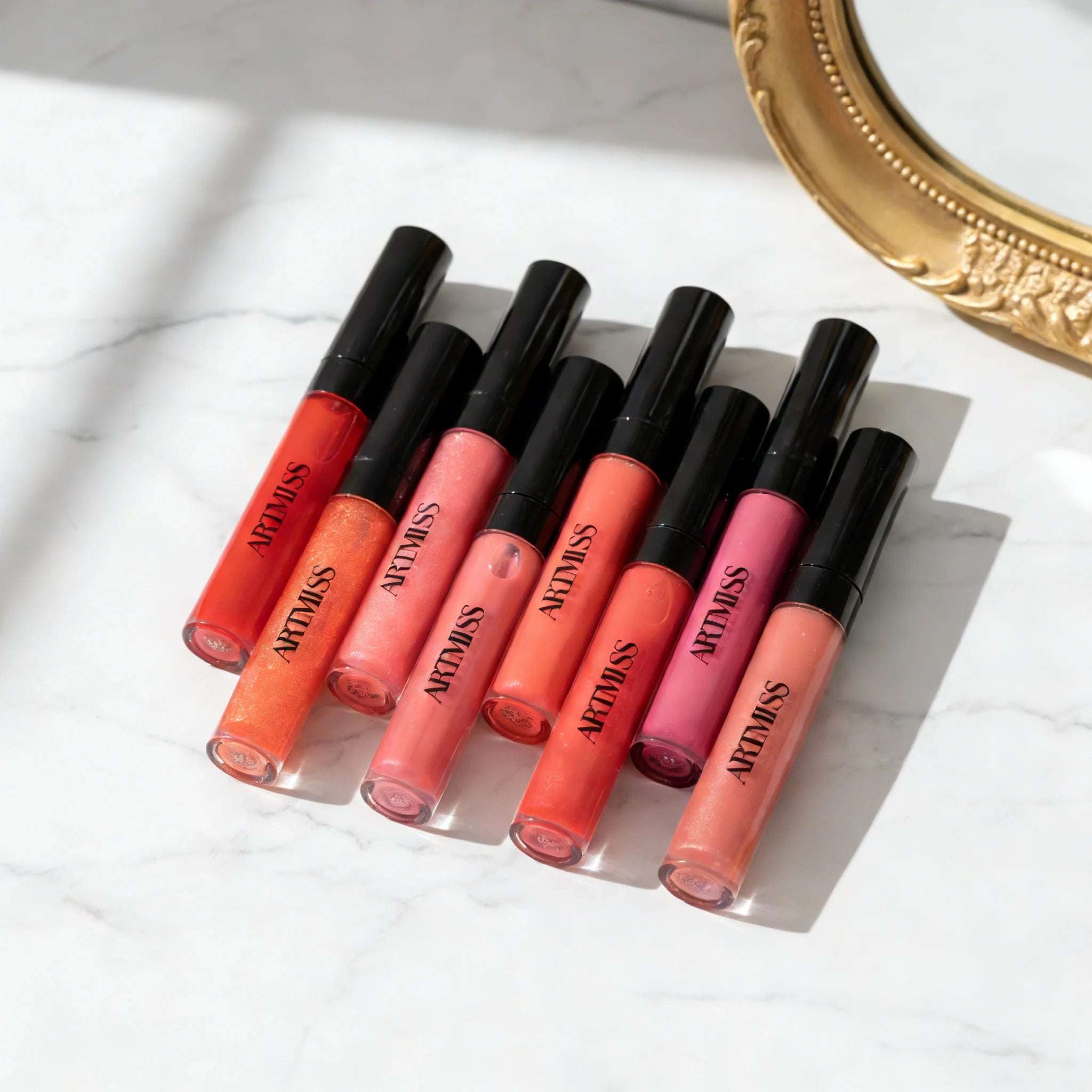 Luxury Private Label Vegan Glitter Shimmer Lip Gloss Wholesale High Pigment 8 Colors Custom Cosmetic Lipgloss Liquid Lipstick
